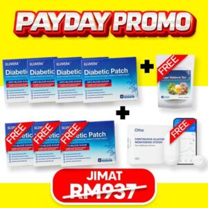 PAYDAY PAKEJ KONSISTEN ( 4 KOTAK + FREE 3 KOTAK + 1 GLUVERA TEA + 1 GLUCOMETER )